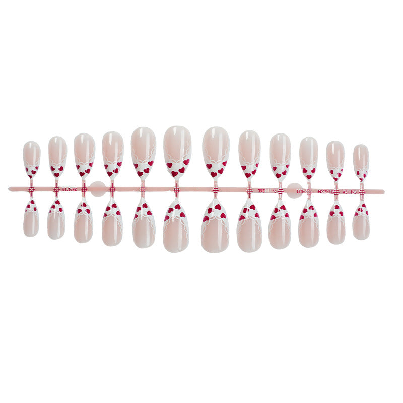 Decorative Press-On Nail Art Set with Floral and Bow Designs kalsten