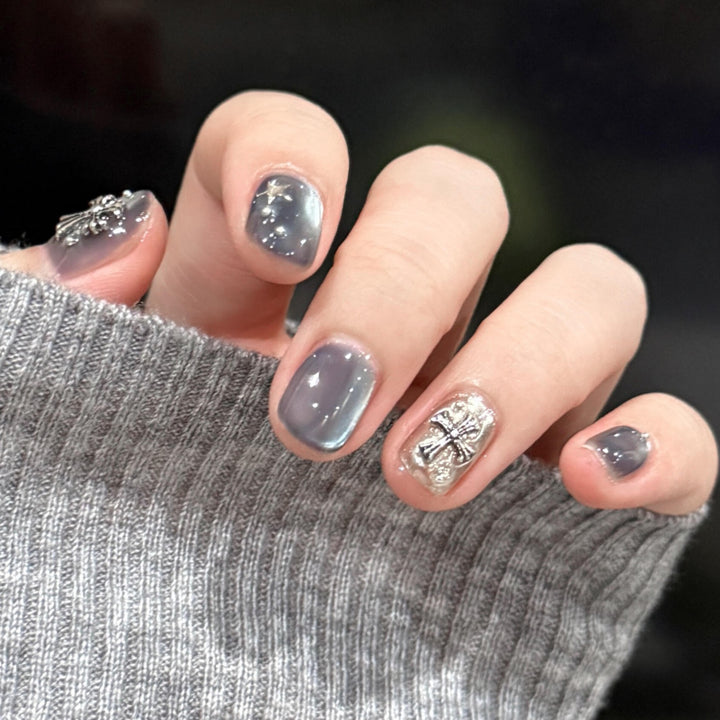 Artificial nail set with glamorous metallic effects Kalsten