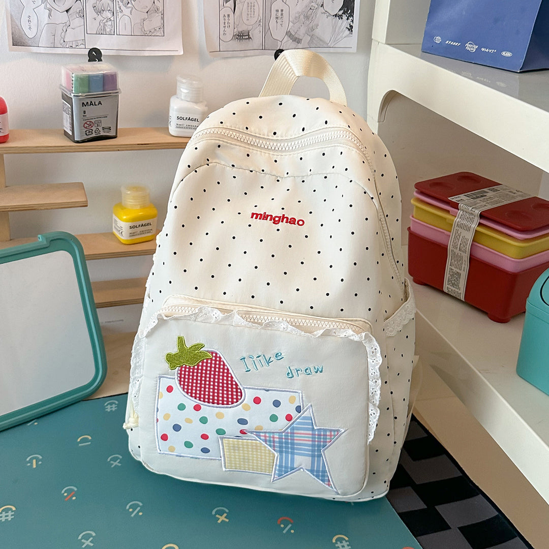 Decorative Polka Dot Print Backpack Kalsten