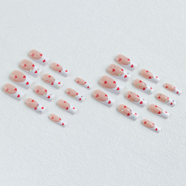 Artistic Heart Motif Press-On Nail Set