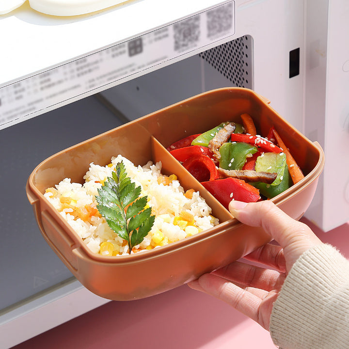 Multi-Compartment Meal Prep Box with Integrated Utensils
