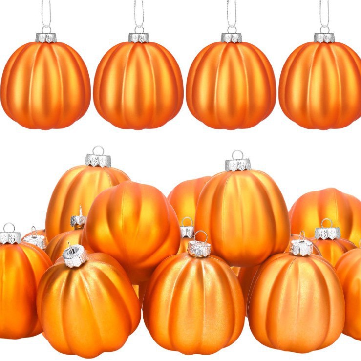 Miniature Pumpkin Pendant Decoration Set made of high-quality plastic with hanger