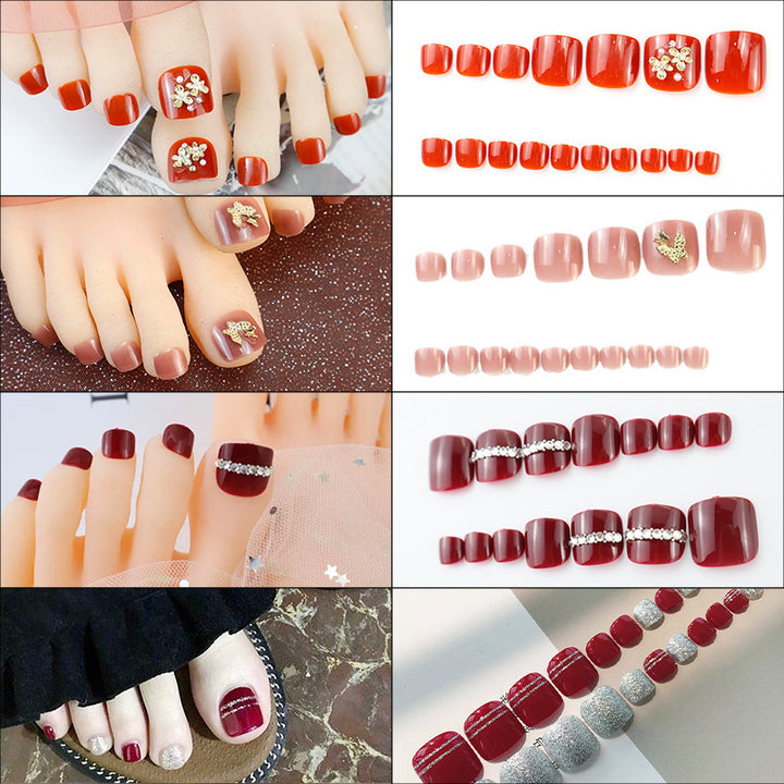 Premium Decorative Press-On Toenail Set Kalsten