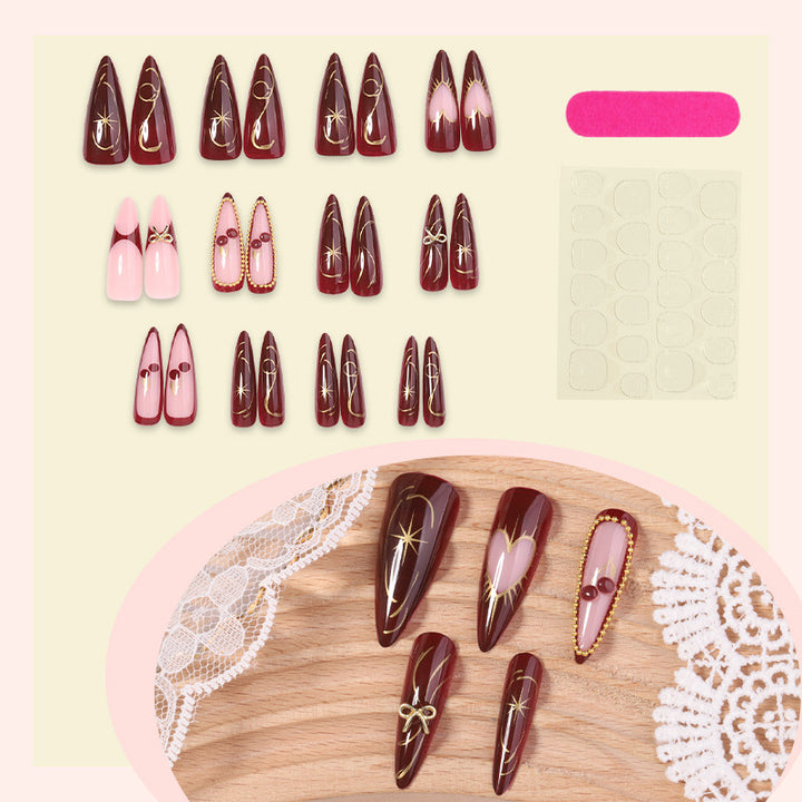 Premium Artistic Stiletto Press-On Nail Design Kalsten
