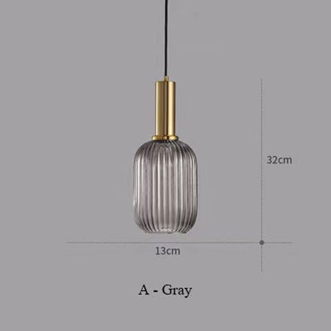 Ribbed Glass Pendant Light
