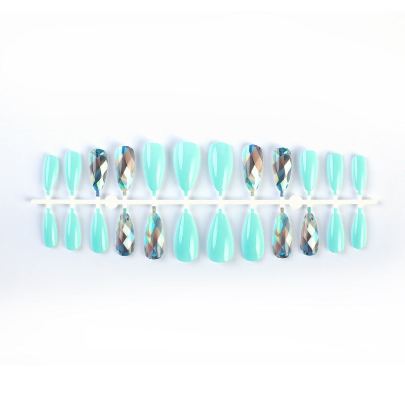 Acrylic nail set with elegant gradient and unique designs Kalsten