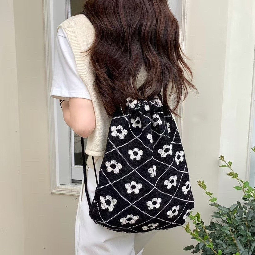 Lightweight Striped Crochet Tote Bag