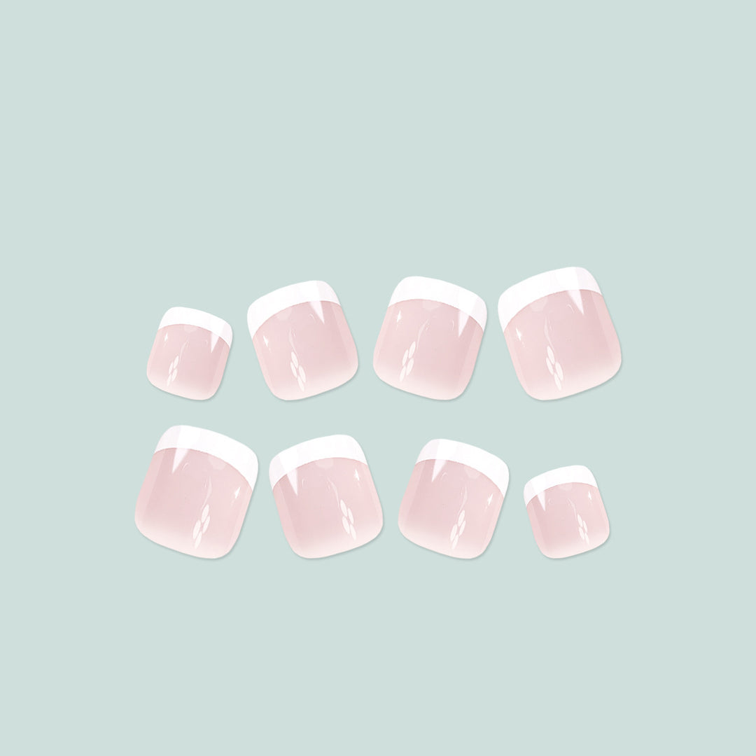 Elegant French Tip Press-On Toenails Kalsten
