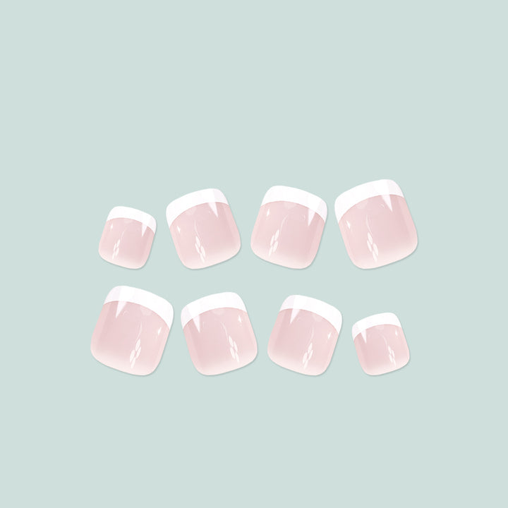 Elegant French Tip Press-On Toenails Kalsten