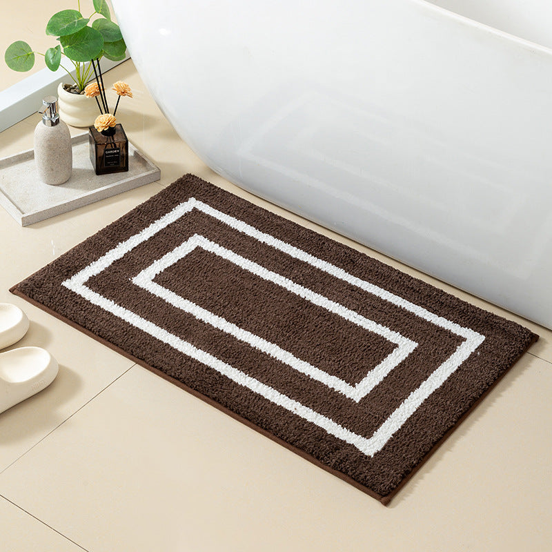 Plush Geometric Bathroom Rug