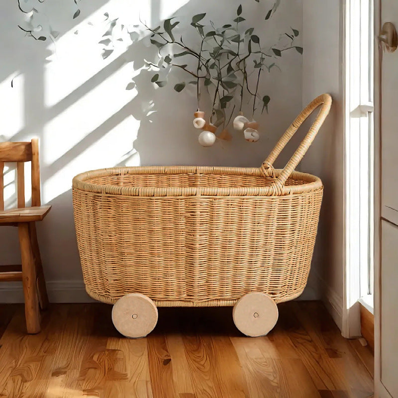 Rolling Woven Storage Cart Kalsten