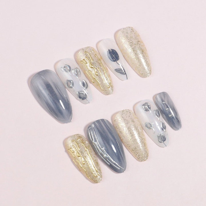 Artistic Stiletto Press-On Nail Design Kalsten