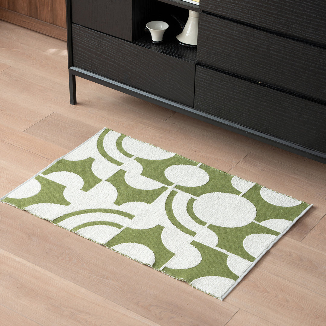 Modern runner rug with graphic checkerboard pattern and short pile structure Kalsten