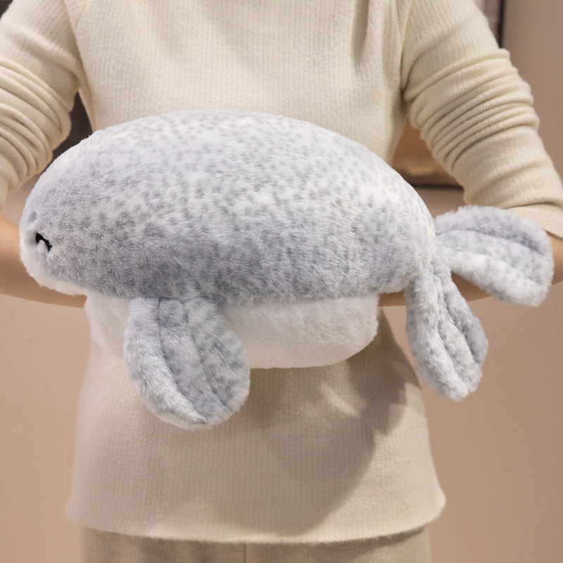 Plush Seal Cuddle Pillow with Embroidered Face and Side Flippers Kalsten