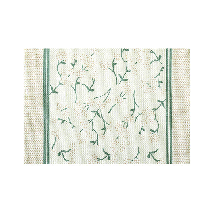 Floral woven bath mat with jacquard structure, absorbent cotton surface and non-slip underside Kalsten