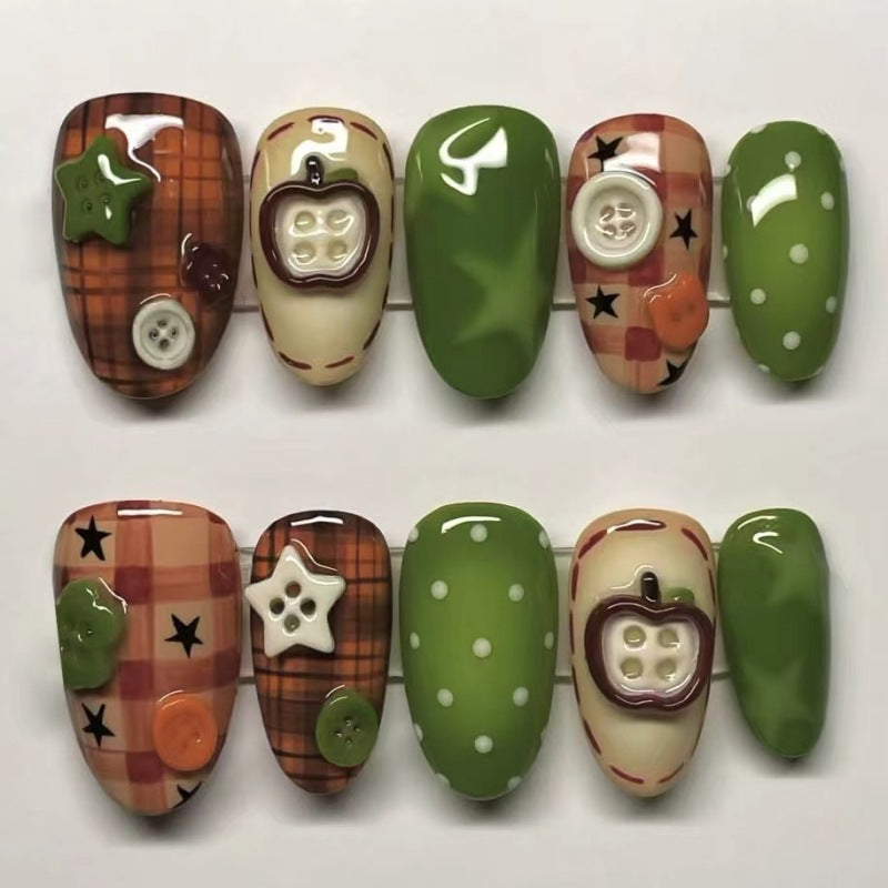Nature-Themed Artistic Press-On Nail Set Kalsten