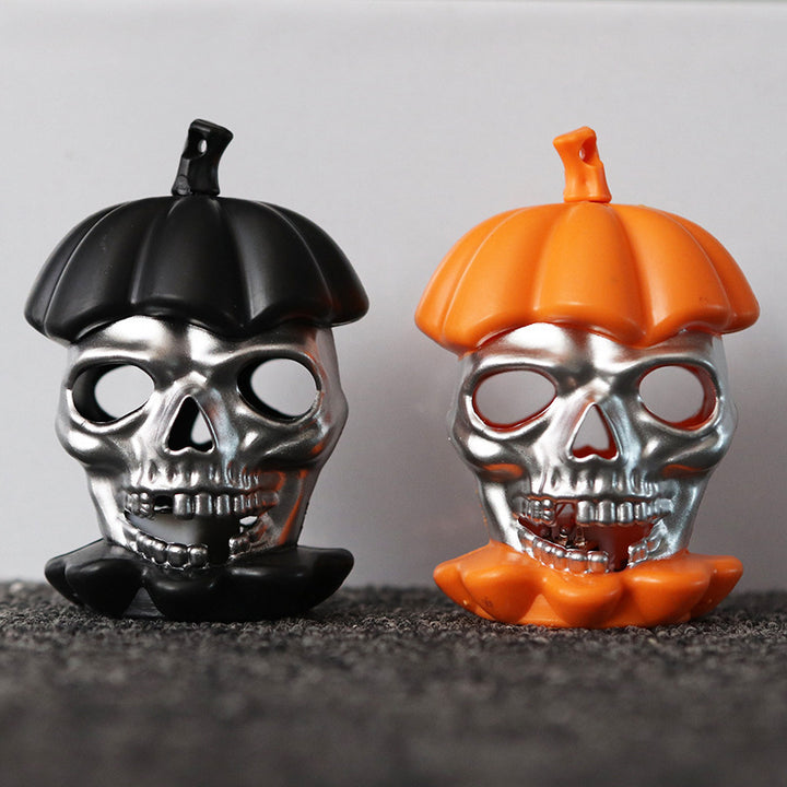 Halloween Decoration Figure Skull with Pumpkin Hat