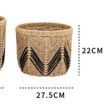 Decorative Woven Storage Basket with Geometric Pattern Kalsten