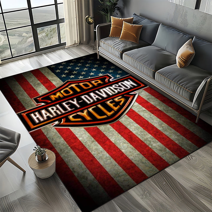 Harley Davidson Logo Area Rug
