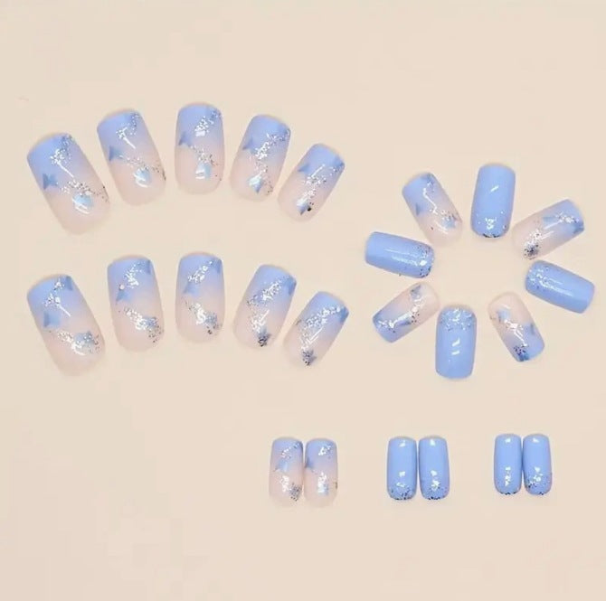Floral Glitter Acrylic Nail Art Enhancements Kalsten
