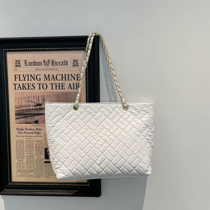 WoQuilted Tote Bag with Chain Handles Kalsten
