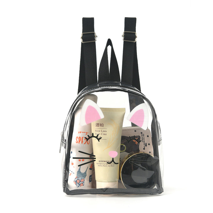 Transparent backpack with playful cat design Kalsten