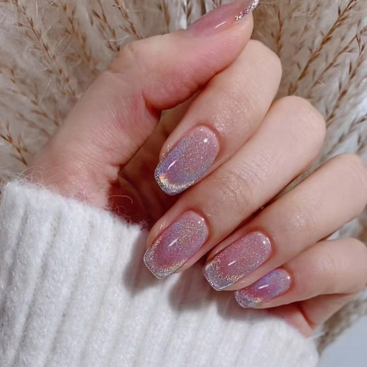 Elegant Nail Art with Glitter and Ombre Effect Kalsten