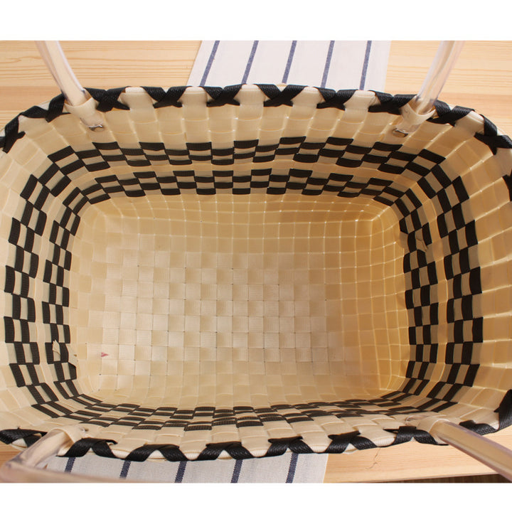 Braided shopping bag with elegant accents Kalsten