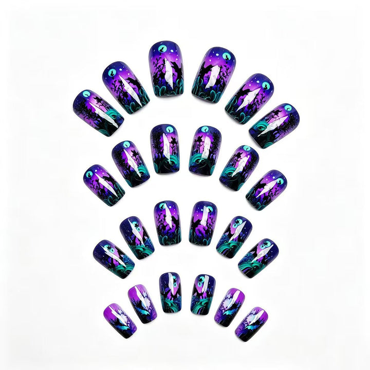 Nail art design with butterfly and night motif Kalsten