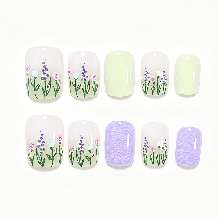 Floral Themed Press-On Nail Art Kalsten