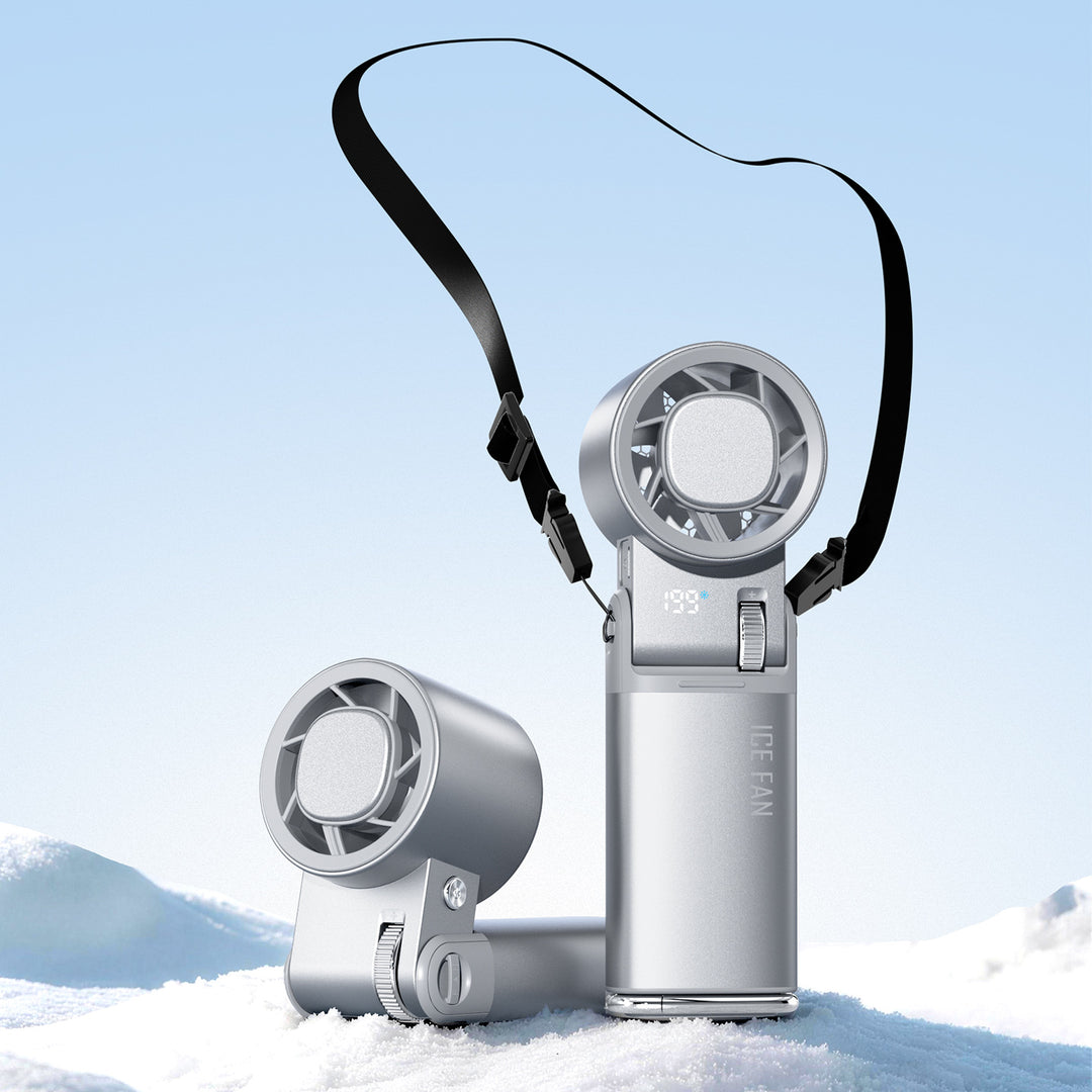 Unisex nan portable rechargeable wearable neck and handheld cooling fan with detachable magnetic dual heads and adjustable tilt Kalsten