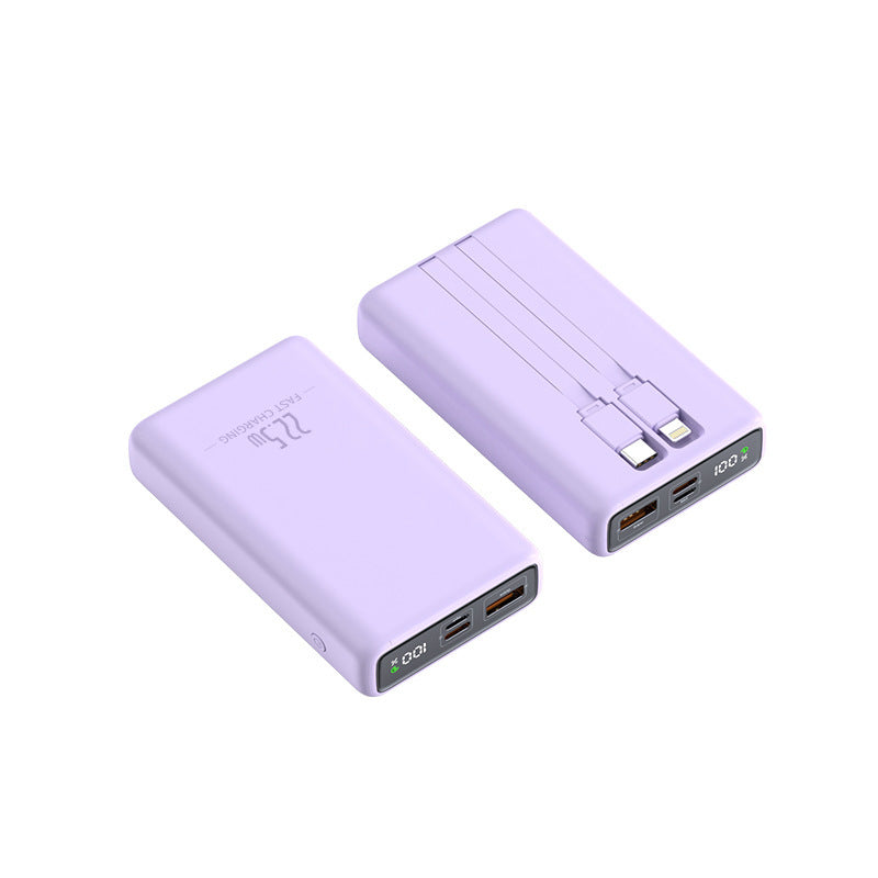 Portable power bank with integrated charging cable and digital charge level display Kalsten