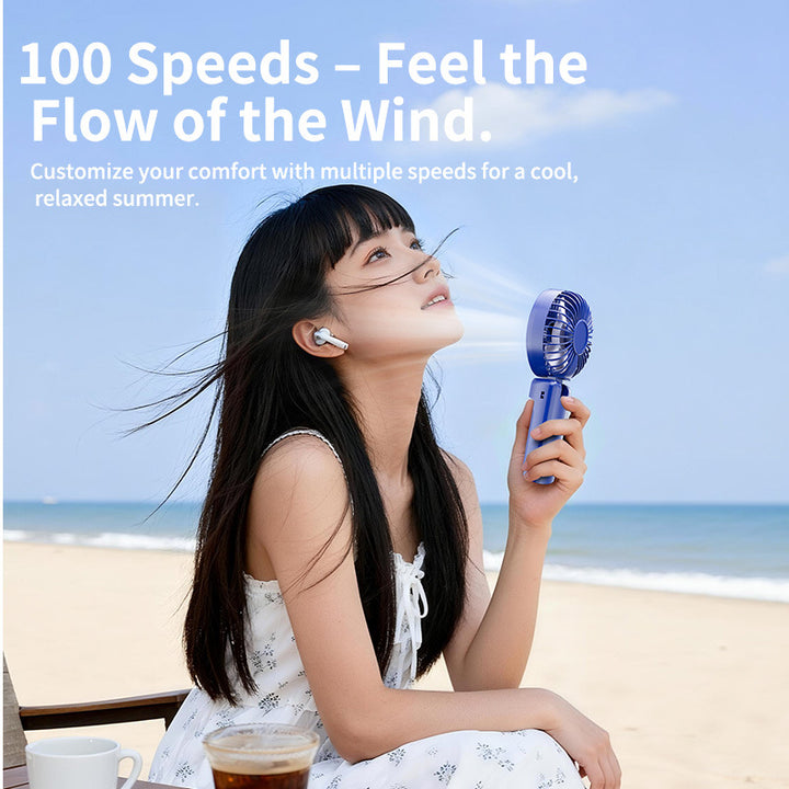 Unisex portable battery fan with digital display and integrated power bank Kalsten