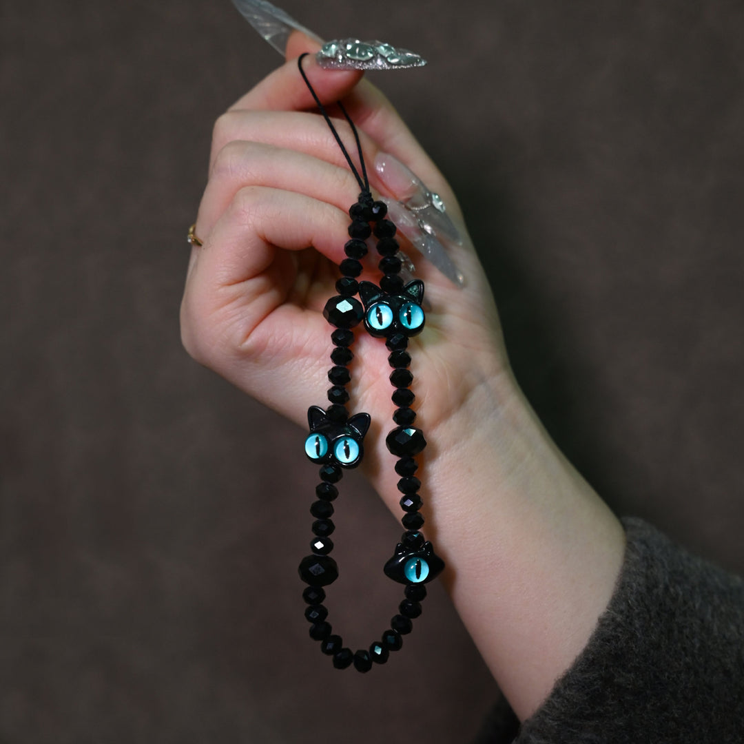 Cat-Themed Beaded Eyewear Lanyard Kalsten