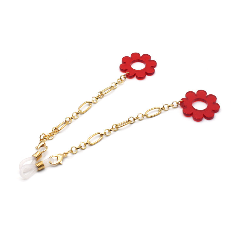 Flower-Patterned Eyewear Retainer Chain Kalsten