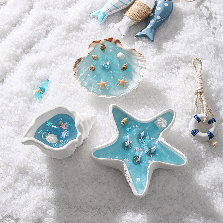 Ocean Resin Accent Shell Trinket Dish