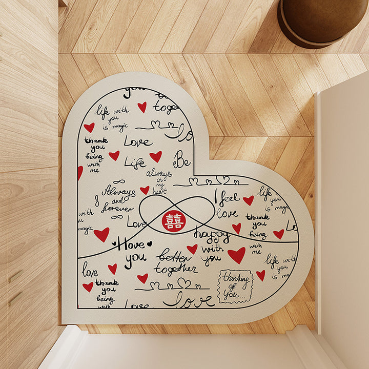 Heart-Shaped Non-Slip Area Mat Kalsten