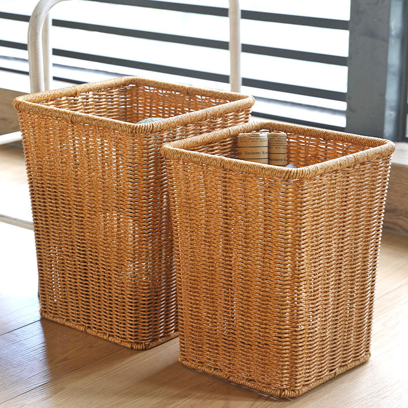 Rectangular Handwoven Wicker Waste Bin Kalsten