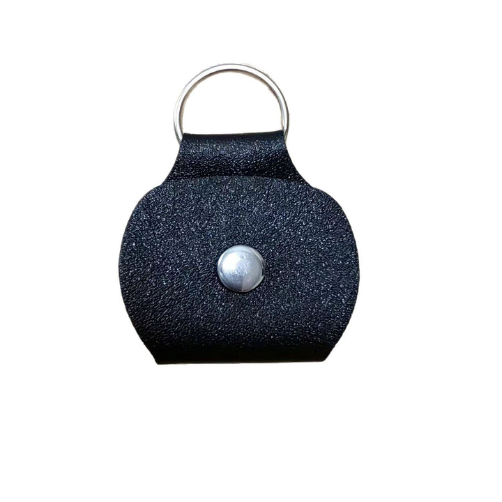 Compact Leather Snap Keychain Pocket With Metal Ring