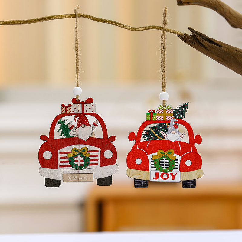 Decorative Wooden Christmas Car Ornaments Kalsten
