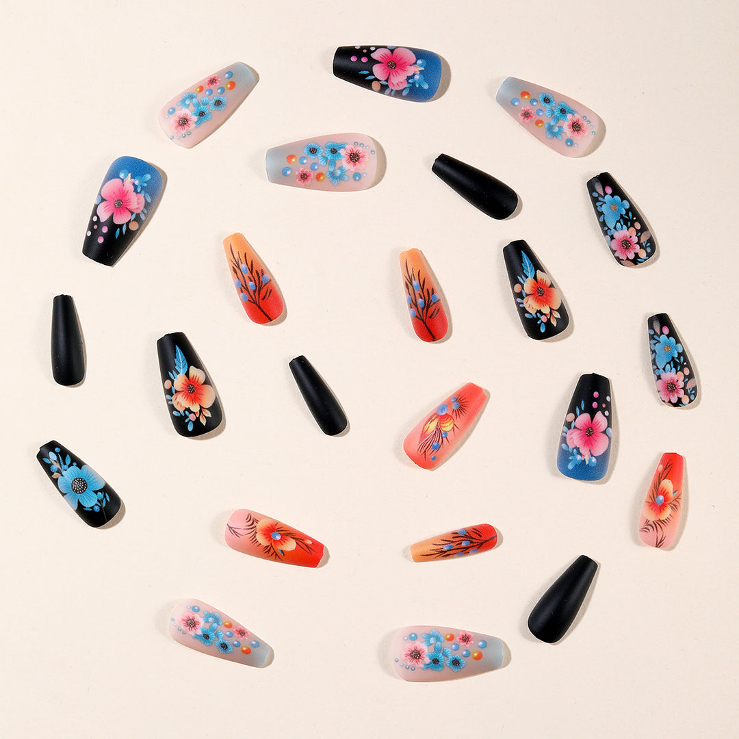 Floral Art Acrylic Nail Set Kalsten