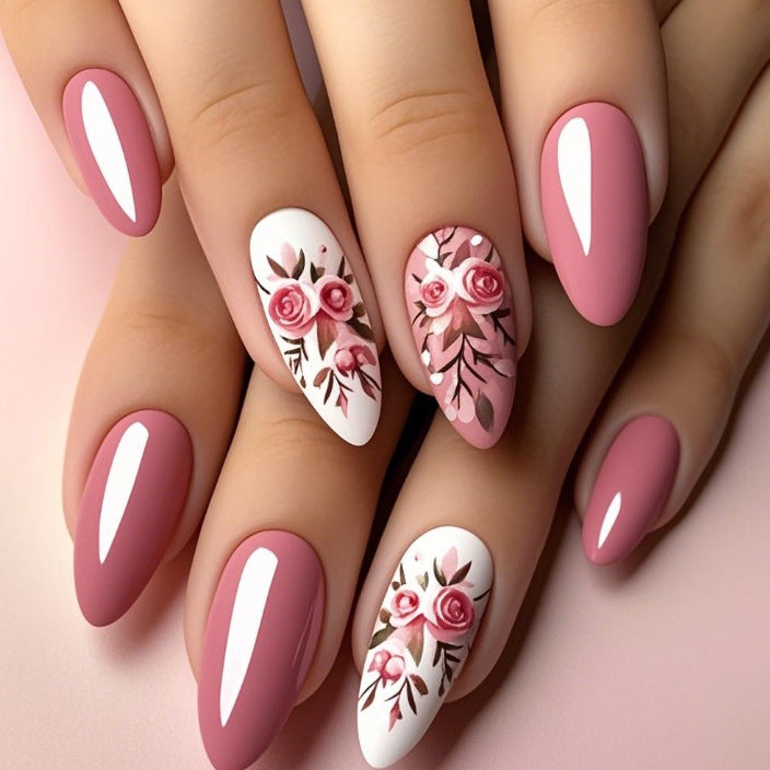 Elegant Floral Nail Art Design Kalsten