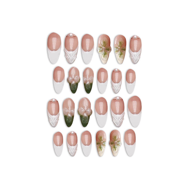 Elegant Floral Press-On Nail Art Kalsten