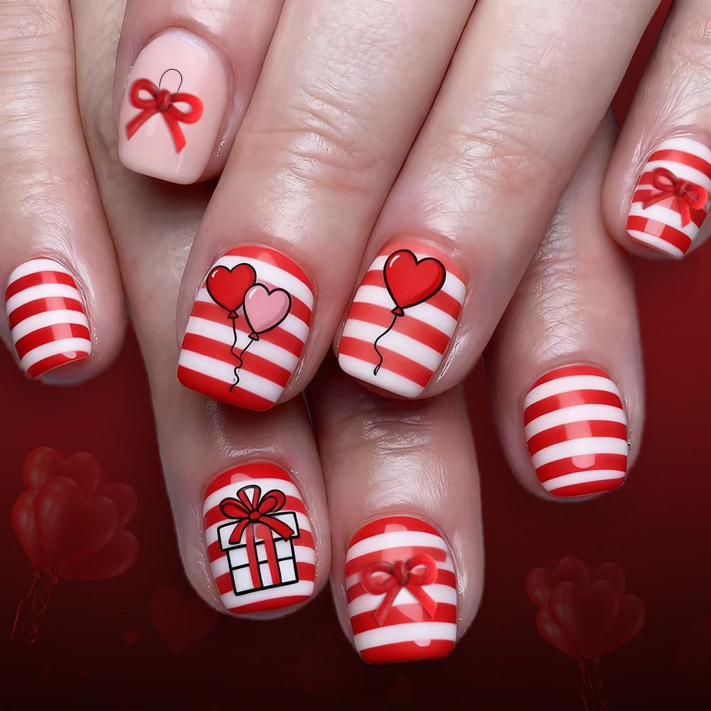 Festive Heart and Balloon Nail Art Set Kalsten