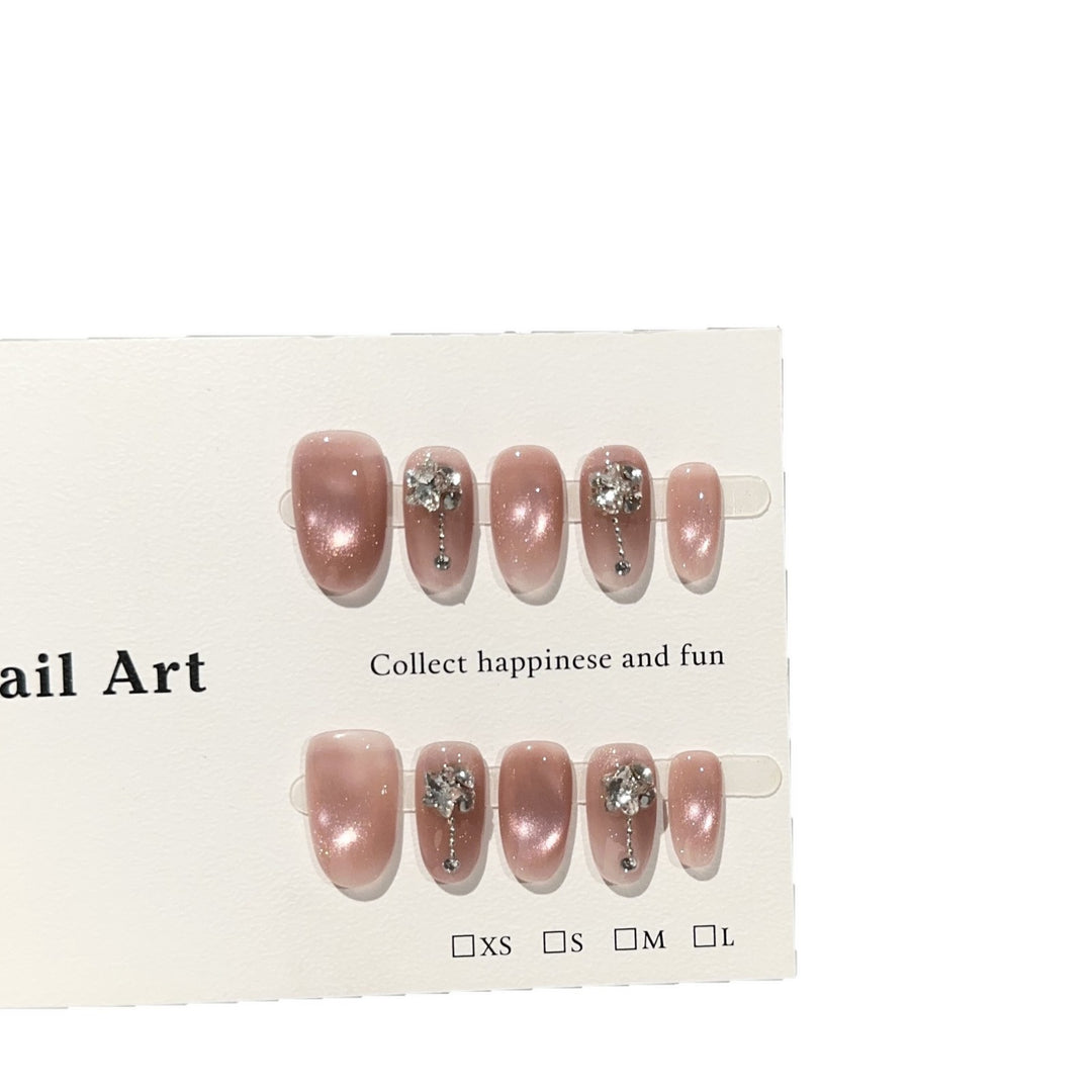 Elegant Glittering Press-On Nail Art Set