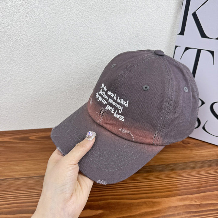 Women's Distressed Denim Statement Cap Kalsten