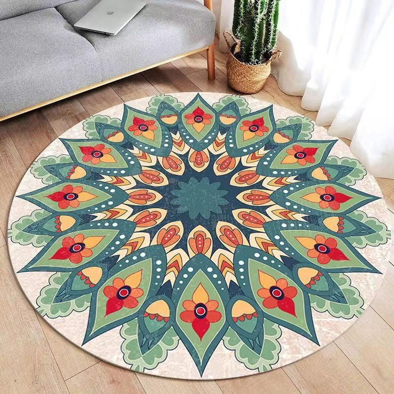 Circular Vintage Floral Area Rug Kalsten