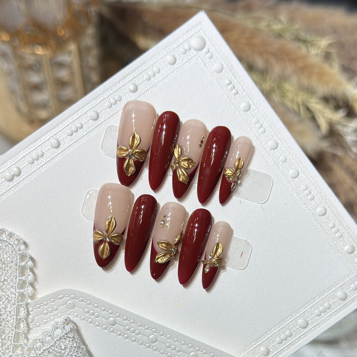 Luxury Floral Acrylic Press-On Nail Set Kalsten