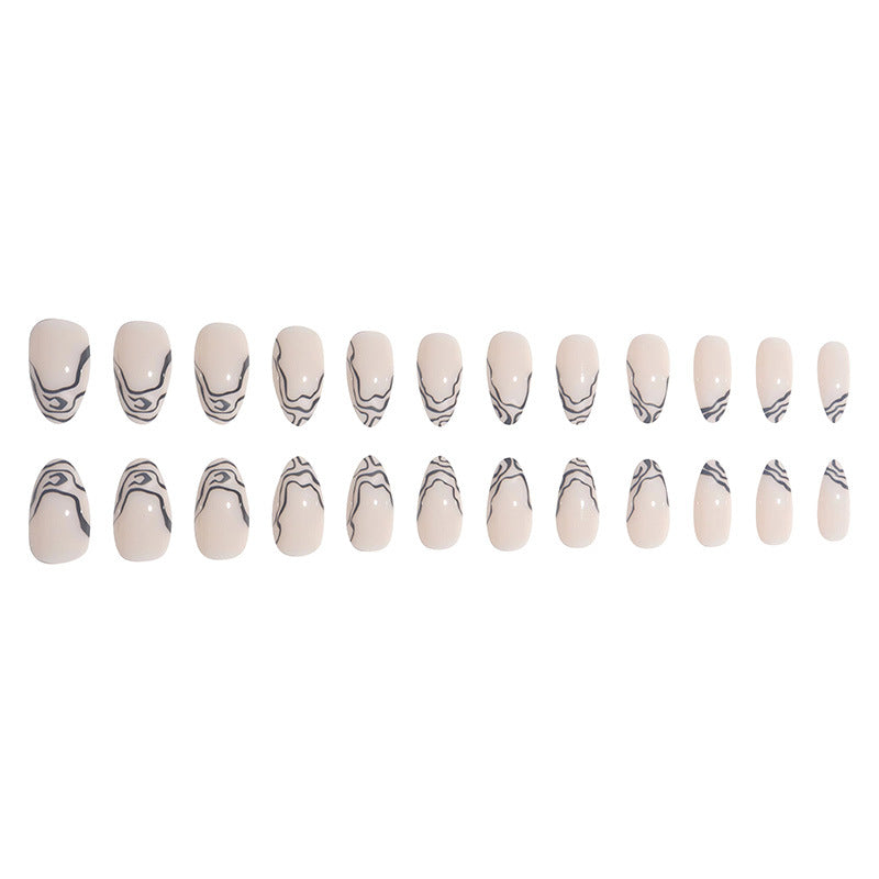 Elegant Stiletto Press-On Nail Set with Marble Detailing Kalsten
