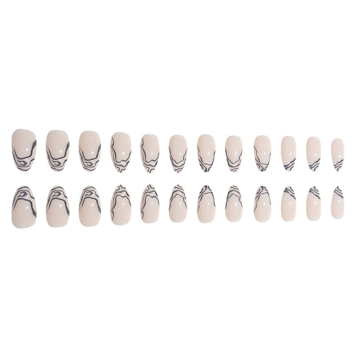 Elegant Stiletto Press-On Nail Set with Marble Detailing Kalsten